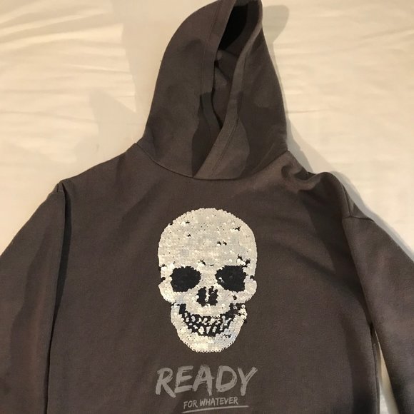 Zara kid sequined skull hoodie 11 years old - Picture 2 of 2